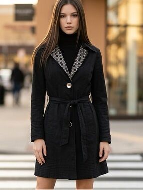 Apt. 9 Elegant Black Trench Coat